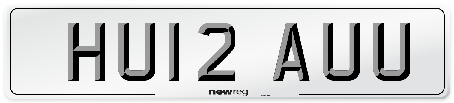 HU12 AUU Number Plate from New Reg